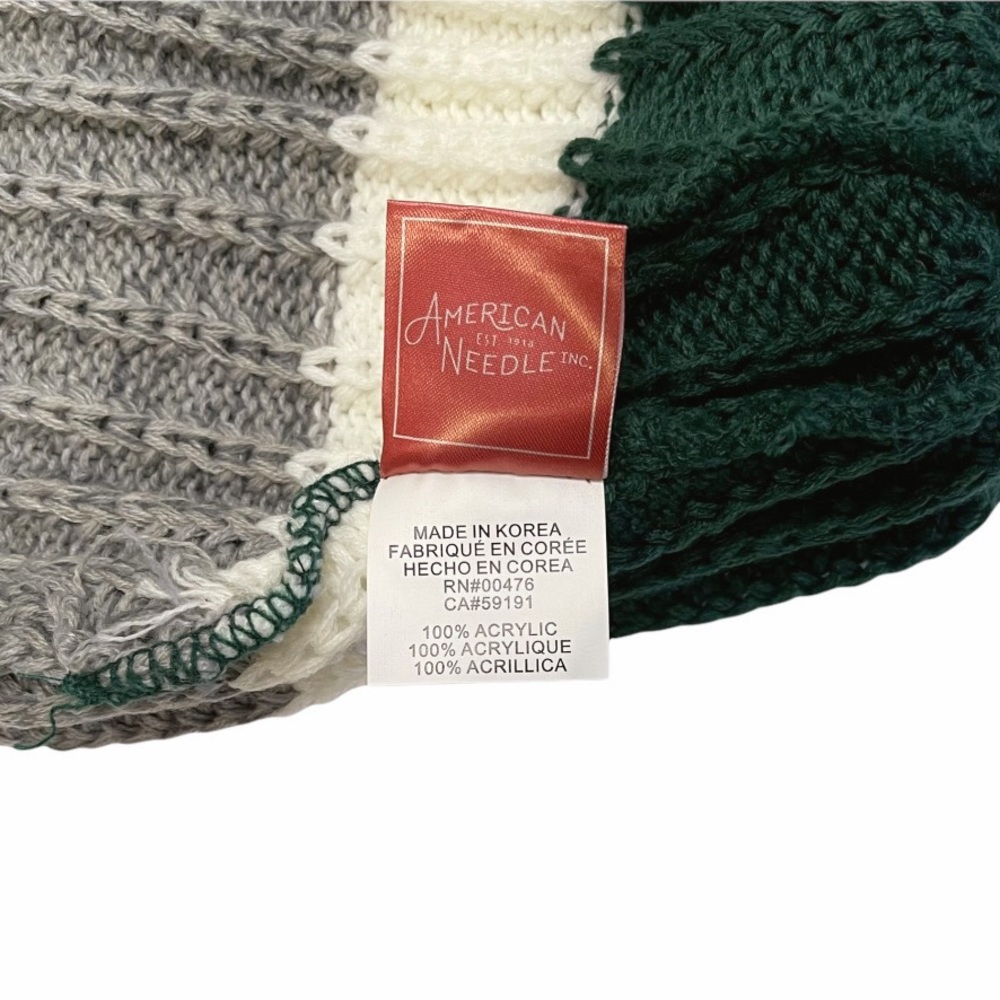 American Needle Wide Stripe Knit Pom Beanie - Picture 3 of 4